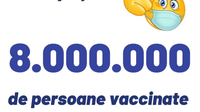 Peste 8 milioane de români sunt vaccinați împotriva COVID-19!