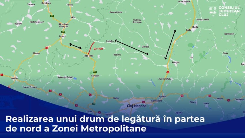 Licitație pentru 8 kilometri de drum în partea de nord a Zonei Metropolitane Cluj-Napoca