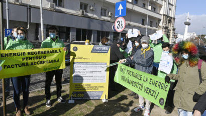 Activiştii de mediu au protestat în fața Ministerului Energiei