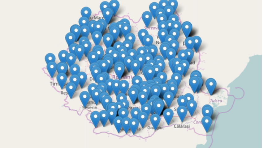 Hartă interactivă cu centrele de evaluare COVID-19