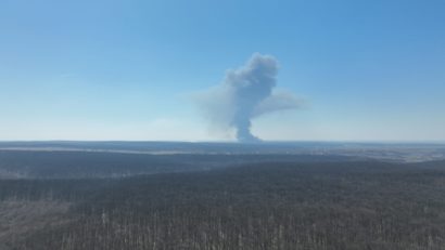 Zeci de pompieri bihoreni acționează pentru stingerea incendiilor de vegetație