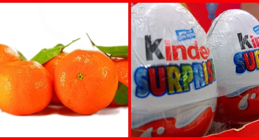 Ciocolată Kinder cu Salmonella și mandarine cu pesticide!