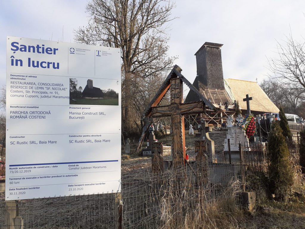 Se reabilitează Biserica de lemn Monument Istoric „Sfântul Nicolae” din Costeni