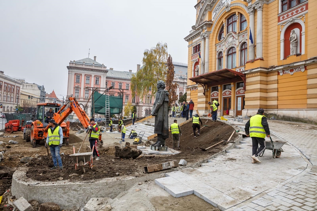 Lucrările în zona Teatrului Național sunt pe ultima sută de metri. Când le vedem finalizate?