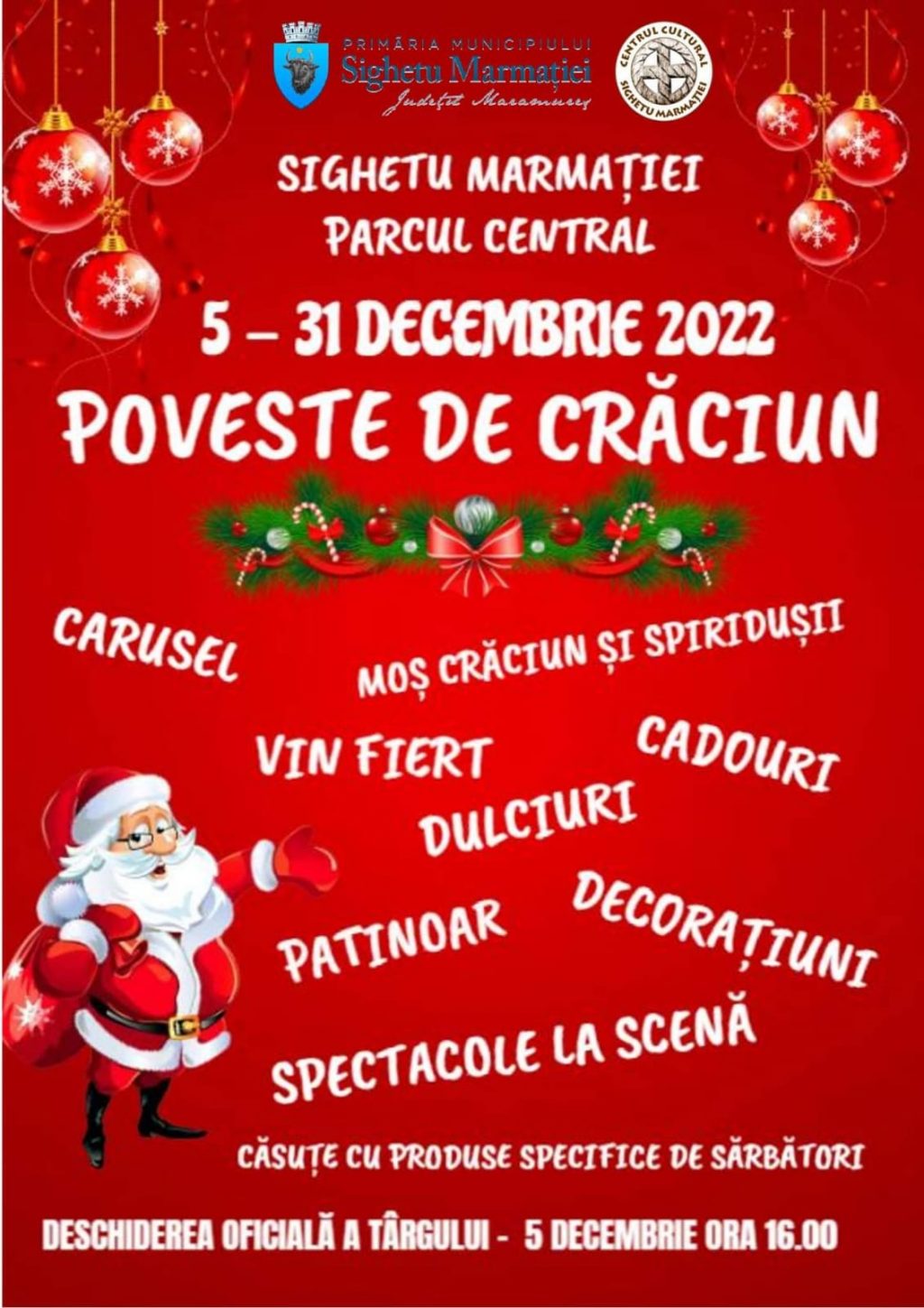 Se deschide Târgul de Crăciun și se pornește iluminatul festiv de sărbători