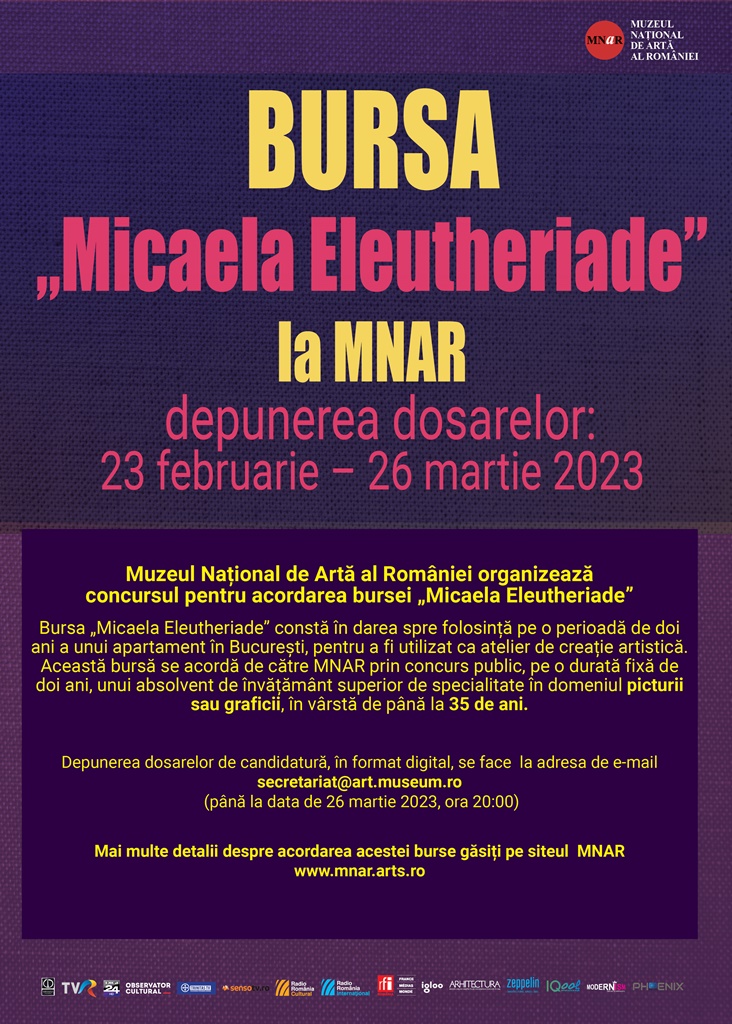 MNAR organizează concursul pentru acordarea bursei „Micaela Eleutheriade”