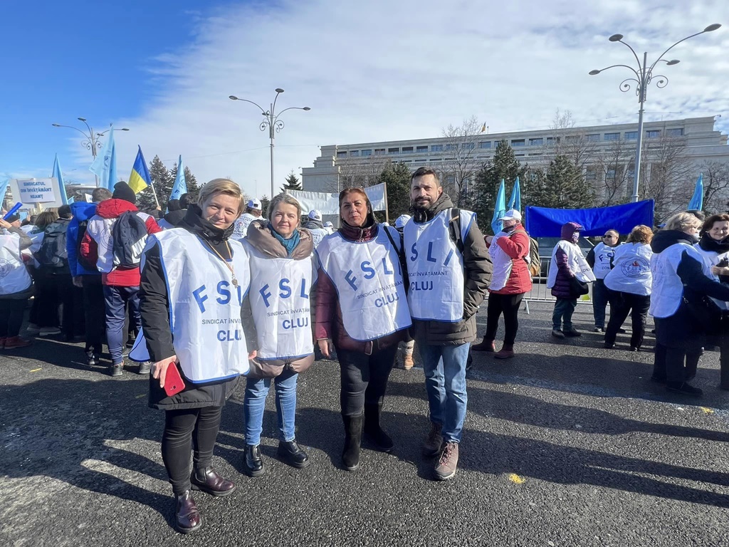 Proteste ale sindicaliştilor din învăţământ