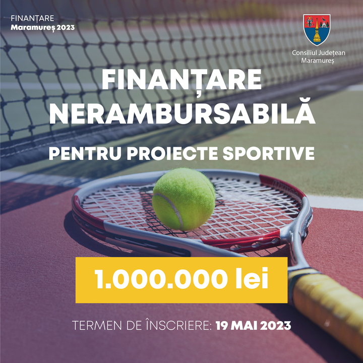 Maramureș – 1 milion de lei alocați pentru finanțarea nerambursabilă a proiectelor sportive