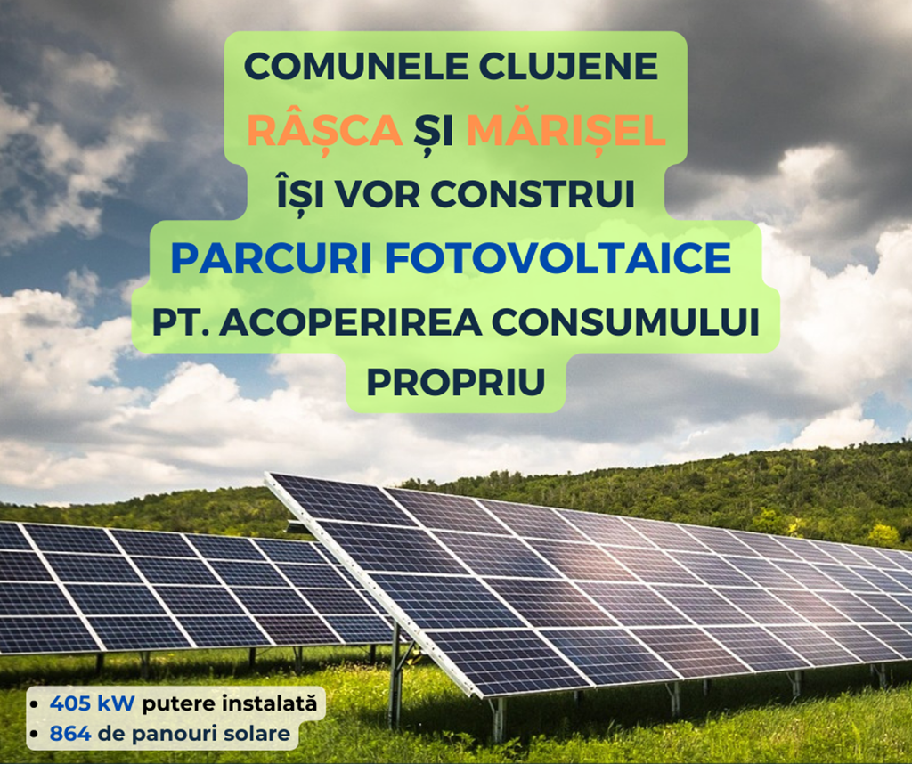 Două noi comune clujene își vor acoperi consumul propriu de energie electrică din surse regenerabile