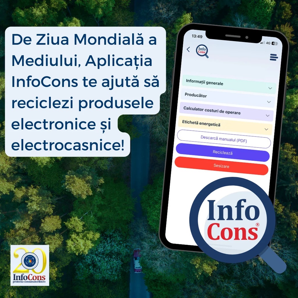 De Ziua Mondială a Mediului, InfoCons te ajută să reciclezi produsele electronice și electrocasnice