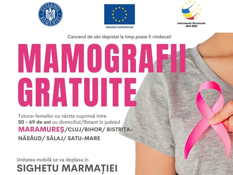 SIGHET – Mamografii gratuite pentru femeile cu vârste între 50 și 69 de ani