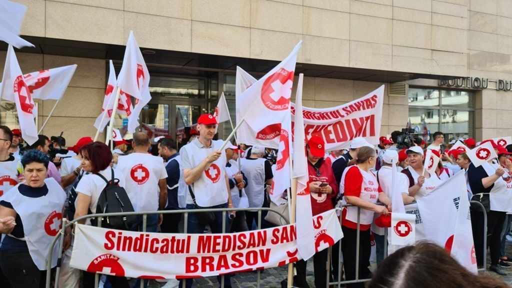 Miting și un marș de protest al angajaţilor din sănătate, la București