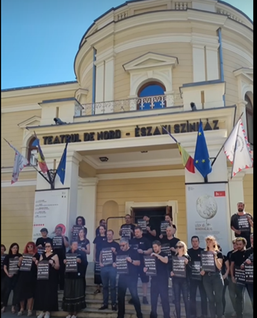 Performance-protest mut la Teatrul de Nord Satu Mare