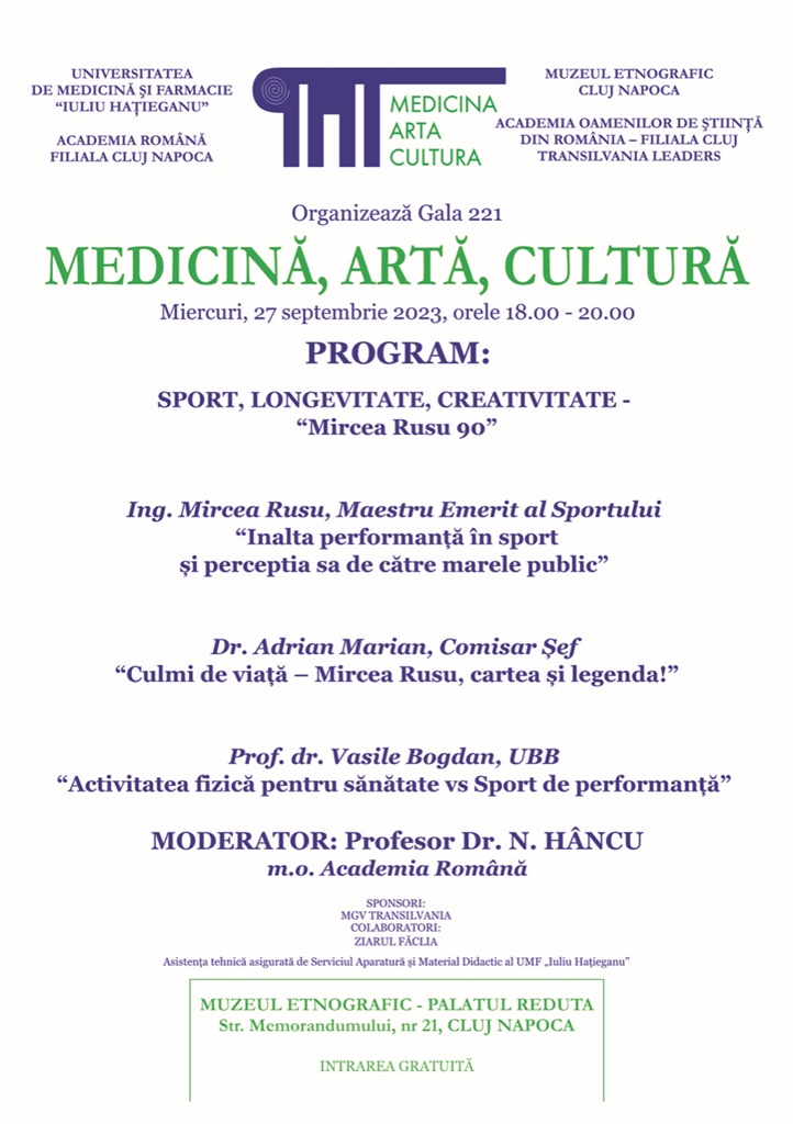 Medicină, Artă, Cultură. Gala 221