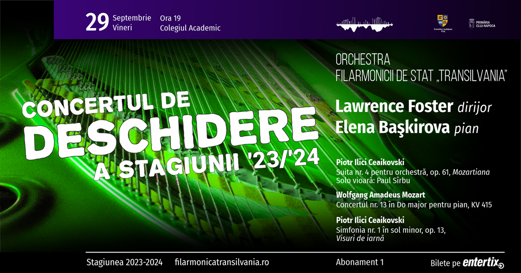 Concertul de deschidere a noii stagiuni 2023/2024 la Filarmonica de Stat Transilvania