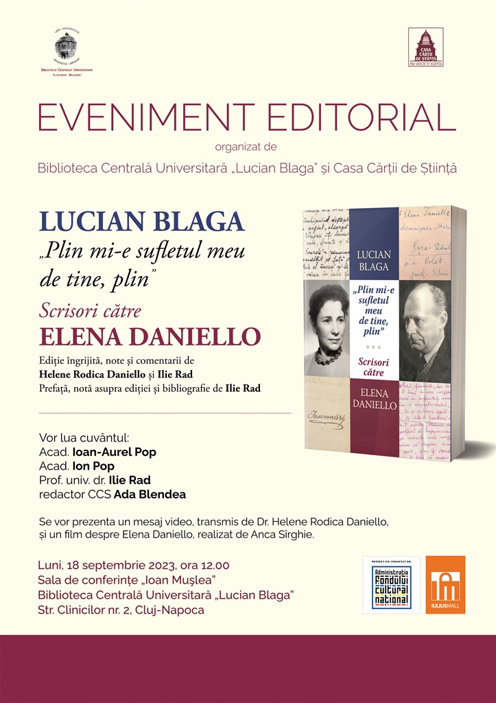 Lansare de carte: Lucian Blaga – Scrisori către Elena Daniello