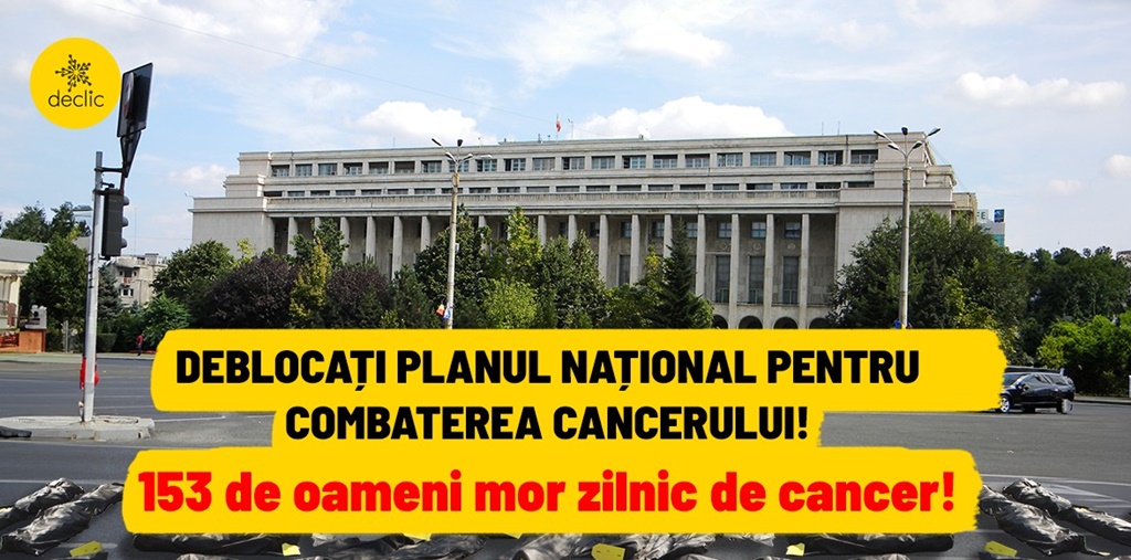 Protest în fața Guvernului pentru deblocarea Planului Național de Combatere a Cancerului