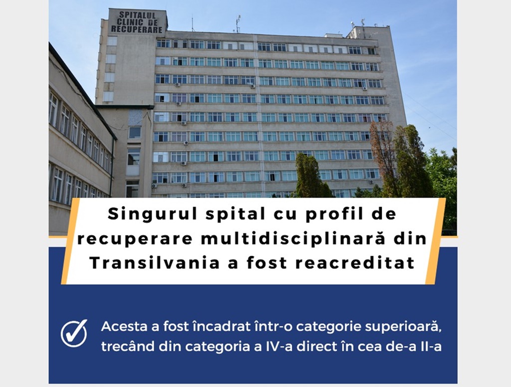 Spitalul Clinic de Recuperare din Cluj-Napoca, reacreditat