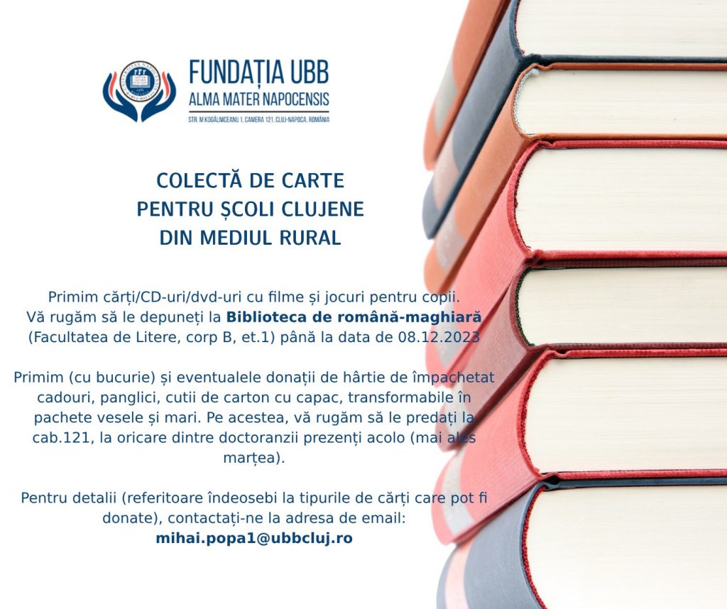 Ce mai citim: La Facultatea de Litere din UBB se salvează biblioteci și minți de copii