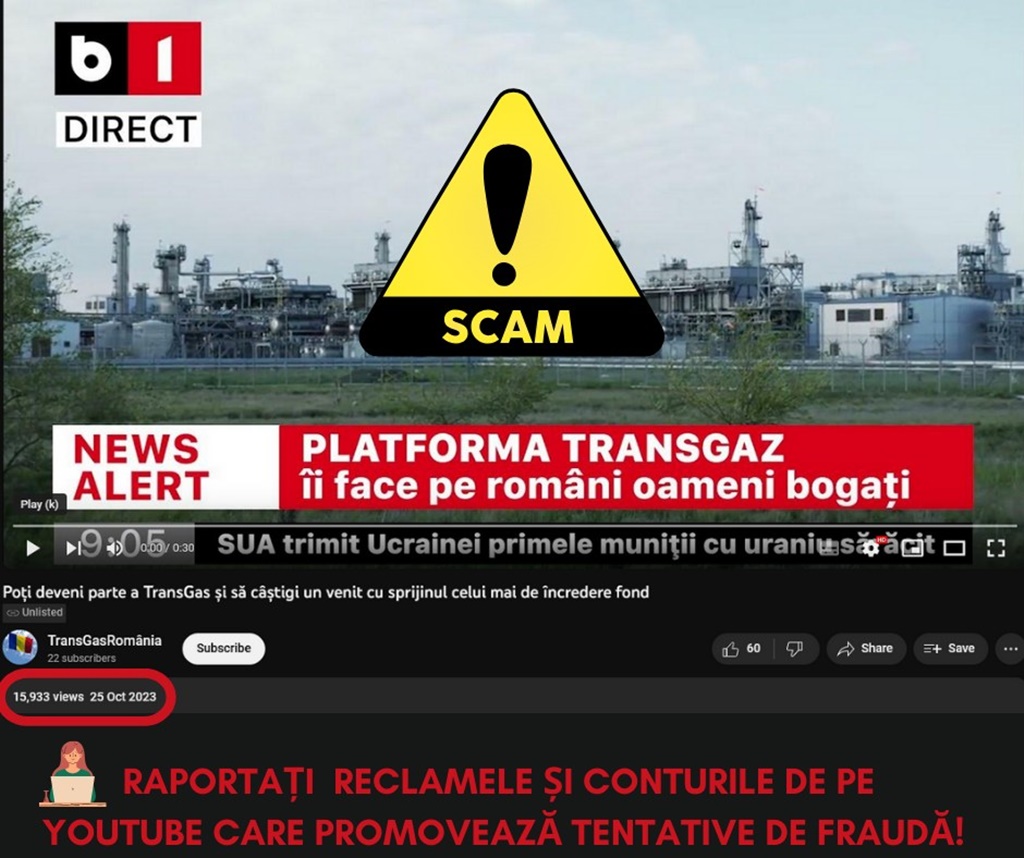 Atenție: Tentative de fraudă pe YouTube!