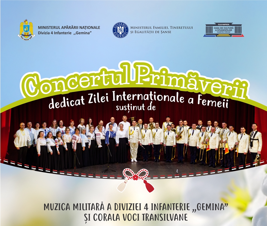 Concert de primăvară cu fanfara militară, la Cluj-Napoca