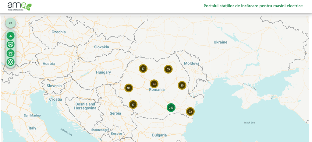 Portalul stațiilor de încărcare pentru mașini electrice