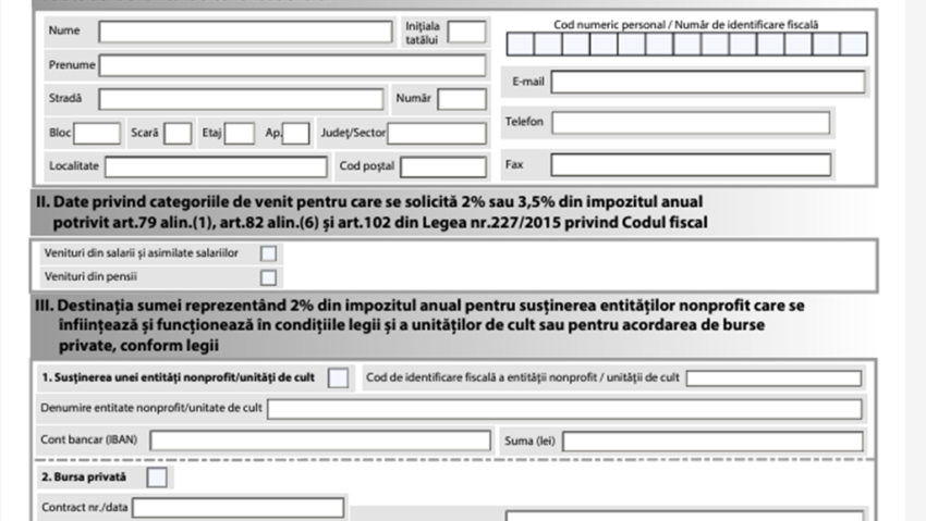 27 mai – termen limită pentru redirecționarea a 3,5% din impozitul pe venit