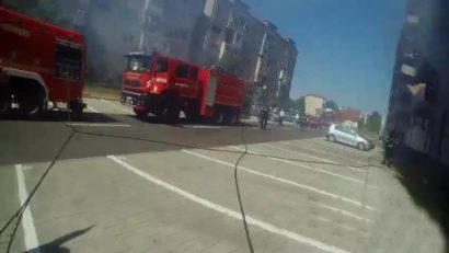 Incendiu izbucnit la un bloc