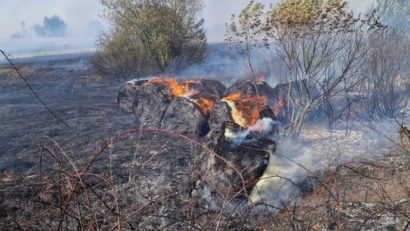 Weekend de foc în Bihor. Zeci de hectare, în flăcări