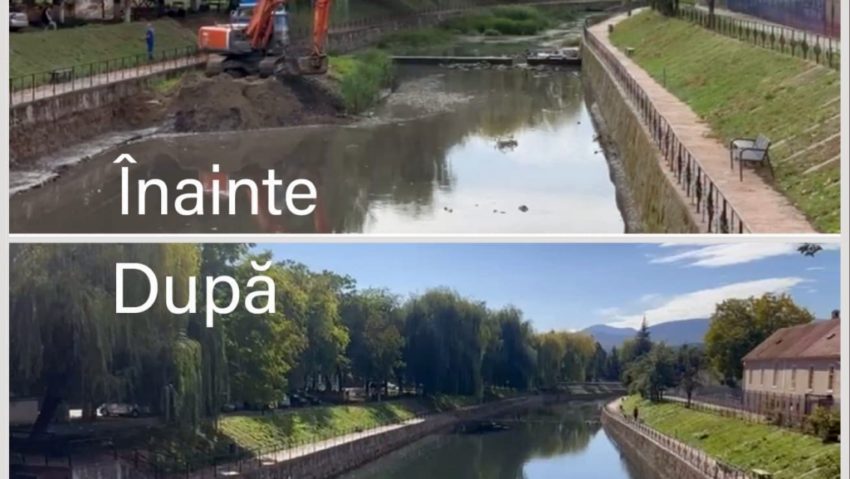 Înainte și după – vezi cum arată Valea Nimăiești după decolmatare