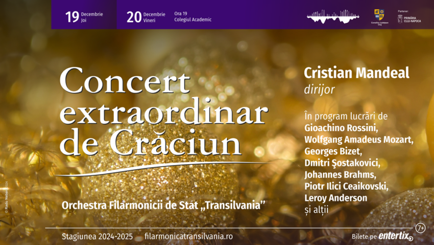 Concert extraordinar de Crăciun la Filarmonica clujeană