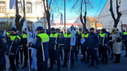 Protest al polițiștilor din Satu Mare