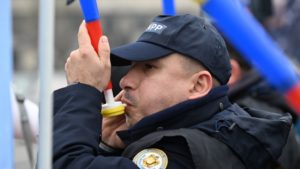 Poliţiştii protestează în Capitală