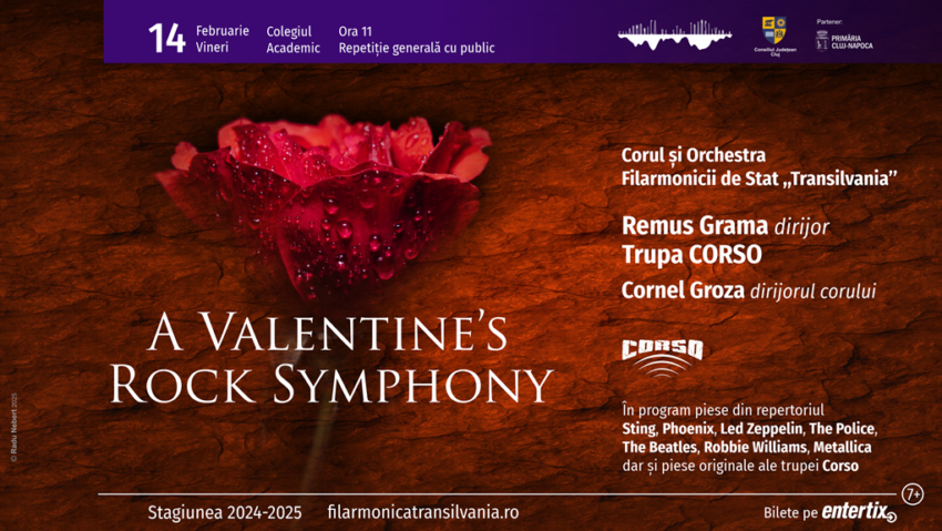 ”A Valentine’s Rock Symphony” la Filarmonica de Stat „Transilvania”