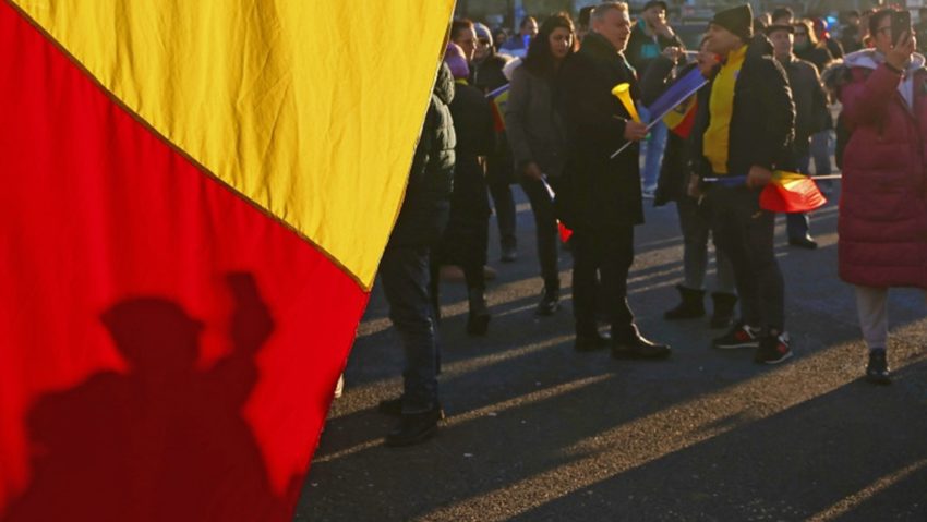 Protest în Capitală față de anularea turului doi al alegerilor prezidențiale